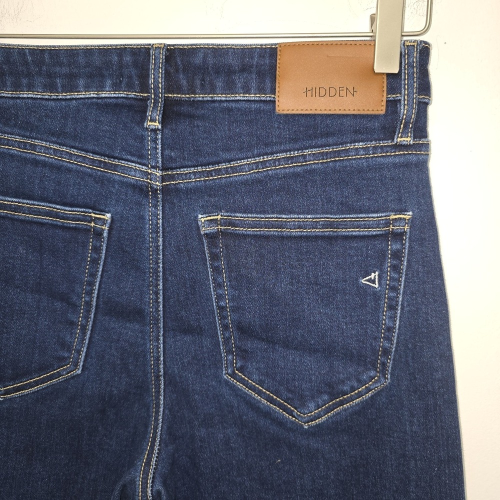 Hidden Happi Jeans Women's Dark Wash Size 27 High Rise Comfort Wide Leg Stretch - Picture 6 of 10